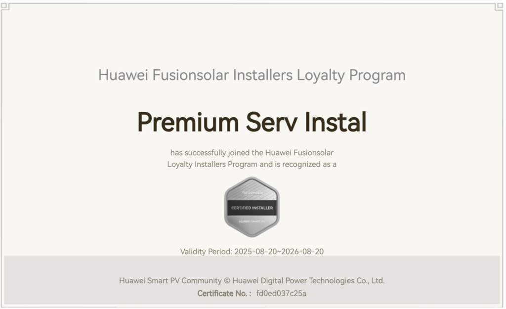 Instalator Certificat Huawei Fusionsolar